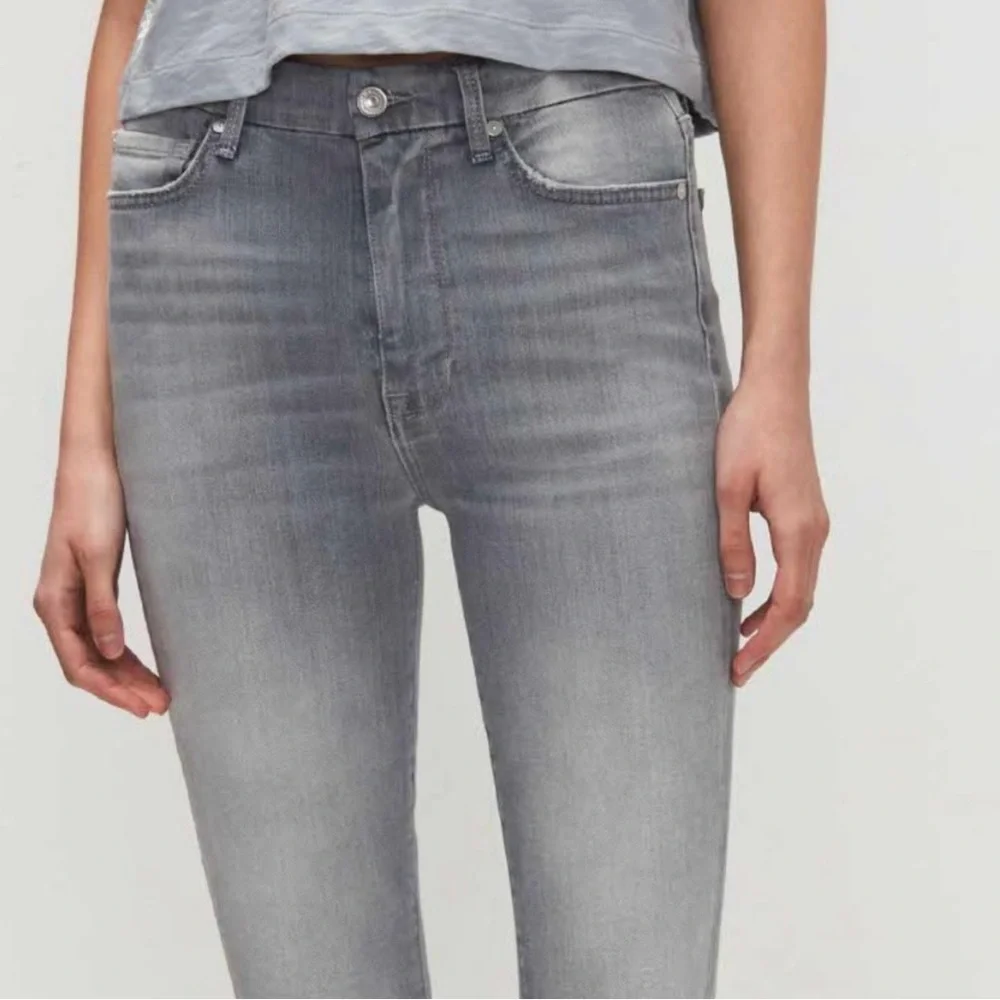 NWT 7 For All Mankind 7FAMK b (air) The Ankle Skinny Jeans Stretch Light Gray 28 - Picture 2 of 11